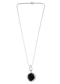 Damen Lange Kette "Gina", silber, Basic, Collezione Alessandro, Metall, Halsketten, Anhänger beidseitig mit Glasstein