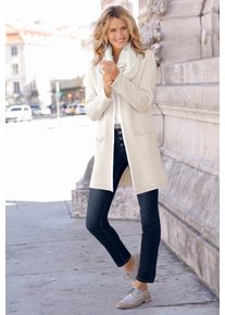 CRÉATION L CREATION L Damen Strickjacke, beige, Gr. 38, unifarben, 47% Baumwolle, 47% Polyacryl, 6% Polyamid, Strickjacken