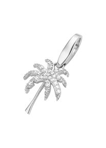 Damen Charm Blume "Palme mit Zirkonia, Silber 925", weiß, Giorgio Martello MILANO, Silber 925 (Sterlingsilber), Charms