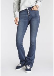 Arizona Damen Bootcut-Jeans "Ultra Stretch", blau, modisch, Gr. 17, leichte Abriebeffekte, Denim/Jeans, Obermaterial: 63% Baumwolle, 32% Polyester,