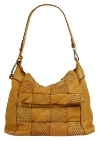 Samantha Look Damen Umhängetasche, gelb, Leder, Taschen, echt Leder, Made in Italy