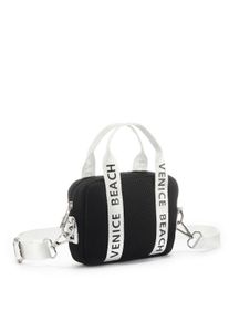 Venice Beach Damen Umhängetasche, schwarz, Polyester, Mesh, kontrastfarbene Details, unifarben mit Farbeinsatz, Taschen, Minibag, Handtasche aus Mesh