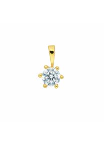 Adelia´s ADELIA ́S Damen Ketten-Anhänger "585 Gold Anhänger mit Zirkonia Ø 4,7 mm", mit Zirkonia, Gelbgold 585, gold, Gelbgold 585, Schmuckanhänger, mit