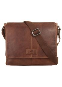 Bodenschatz Damen Messenger Bag, braun, Leder, Strukturmuster, Taschen, echt Leder