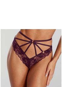 JETTE Damen Tanga, Gr. 32, lila, Microtouch, Obermaterial: 90% Polyamid, 10% Elasthan, Unterhosen, mit aufregendem Bänder-Design