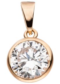 Jobo Damen Runder Anhänger, Silber 925 (Sterlingsilber), rosa, Silber 925 (Sterlingsilber), Schmuckanhänger, rund 925 Silber roségold vergoldet mit