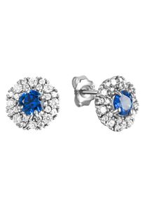 Vivance Damen Paar Ohrstecker "925-Sterling Silber rhodiniert Zirkonia", ONE-SIZE, Silber 925 (Sterlingsilber), weiß, Silber 925 (Sterlingsilber),