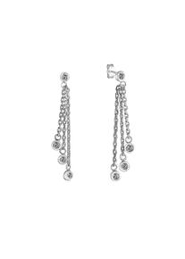 Vivance Damen Paar Ohrhänger "925-Sterling Silber rhodiniert", ONE-SIZE, Silber 925 (Sterlingsilber), weiß, Silber 925 (Sterlingsilber), Ohrringe