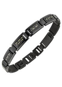 Jobo Damen Armband, Edelstahl, schwarz, Edelstahl, Armbänder, Edelstahl mit goldfarbenen Effekten 22 cm