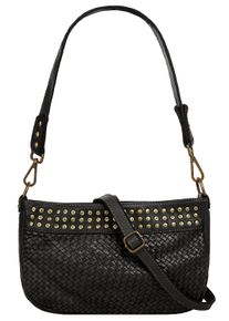Samantha Look Damen Umhängetasche, schwarz, Leder, Taschen, echt Leder, Made in Italy