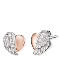 Engelsrufer Damen Paar Ohrstecker "HERZFLÜGEL, ERE-LILHEARTWING-BI", Silber 925 (Sterlingsilber), rosa, Silber 925 (Sterlingsilber), Ohrringe, mit