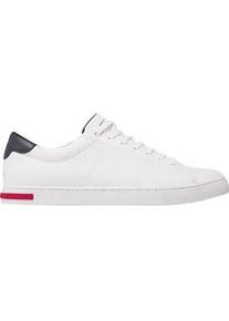 Sneaker Tommy Hilfiger "ESSENTIAL LEATHER DETAIL VUL" Gr. 45, weiß Herren Schuhe mit Kontrastbesatz, Freizeitschuh, Halbschuh, Schnürschuh