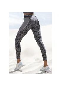 Leggings Lascana ACTIVE Gr. XS (32/34), N-Gr, schwarz Damen Hosen mit Zebramuster