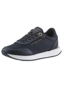 Sneaker Tommy Hilfiger Gr. 37, blau (dunkelblau) Damen Schuhe Freizeitschuh, Halbschuh, Schnürschuh mit gepolstertem Schaftrand