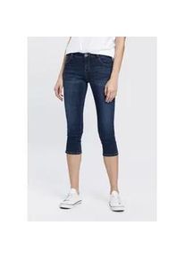 Caprijeans Arizona "Ultra-Stretch" Gr. 48, N-Gr, blau (dunkelblau) Damen Jeans extra-enger Schnitt, modischer Beinabschluss mit Schlitz