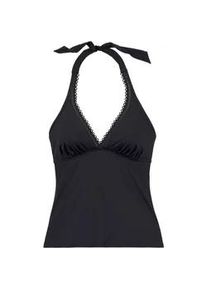 Bügel-Tankini-Top s.Oliver "Aiko" Gr. 40, Cup D, schwarz Damen Bikini-Oberteile mit Häkeloptik