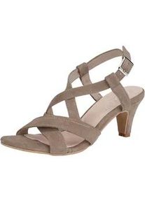 Sandalette Andrea Conti Gr. 38, grau (taupe) Damen Schuhe Riemchensandale Brautschuh