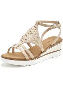 Sandalette Lascana Gr. 40, beige Damen Schuhe Sandalette Sandaletten Sandalette, Sommerschuh mit Keilabsatz gepolsterter Innensohle VEGAN