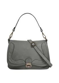 Umhängetasche Samantha Look Gr. B/H/T: 28cm x 21cm x 7cm onesize, grau Damen Taschen echt Leder, Made in Italy