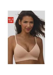 Push-up-BH Lascana "COMFY BRA" Gr. 80, Cup D, braun (toffee) Damen BHs ohne Bügel aus weicher Baumwollqualität, Basic Dessous