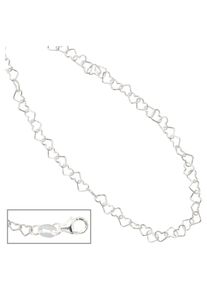 Collier Jobo "Herzchen" Halsketten Gr. Silber 925 (Sterlingsilber), Länge: 35 cm, silberfarben (silber 925) Damen Colliers 925 Silber 35 cm