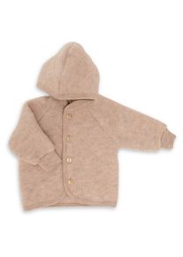 Wolljacke Engel Kinder Kapuzenjacke mit Holzknöpfen Kinder (Gr 62/68 |beige)