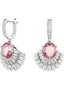 Paar Creolen Swarovski "Idyllia Drop, Muschel, 5680295" Ohrringe Gr. Metall, rosa (metallfarben, kristallweiß, rosa, rosa) Damen mit Swarovski Kristall