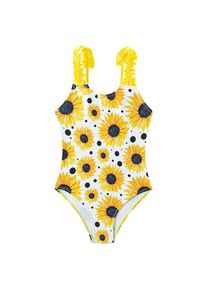 Sunshine Kids Clothing 5-14 Jahre Kinder Mädchen Ärmellos Sonnenblumen Druck Einteiler Badeanzug Dreieck Bademode