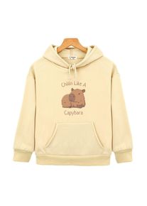 Fd2vv Capybara Hoodies Chilin Like A Sweatshirts Kinder Langarm Tops Kinder Pullover Mädchen Kleidung Y2k Kleidung Baby Jungen Kleidung