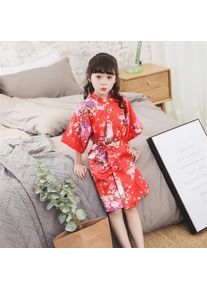 Master Key Kleinkind Baby Kind Mädchen Floral Seide Satin Kimono Roben Bademantel Nachtwäsche Kleidung
