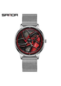 Sanda Neue Rad Serie Leder Rotierende Uhr Herren Quarzuhr Mode Hohl Kreative Coole Stahl Gürtel Uhr