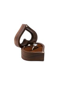 Weourh Hochwertige Herzförmige Hochzeits-Ring-Aufbewahrungsbox Aus Holz, Schmuckschatulle, Aufbewahrungsbox, Präsentationsbox