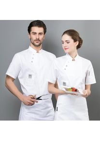 Like You Z Herren Damen Küche Restaurant Koch Arbeitskleidung Kochuniform Mehrfarbiges Hemd Kochjacke T-Shirt