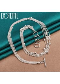 Doteffil Silber Romantische Trauben Perlen Halskette Party Geschenk Modeschmuck