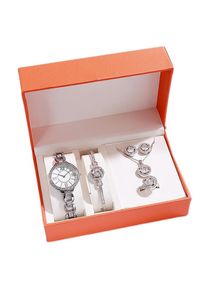 91360426mabrty8n1u Neues Damen-Uhrenset + Modisches Und Luxuriöses, Vielseitiges Quarzuhr-Armband-, Ring-, Ohrring- Und Halsketten-Set