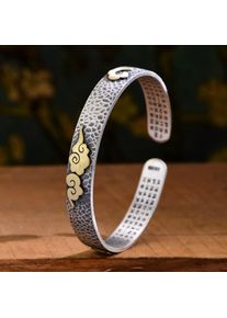 Foxanry Jewelry S999 Fuß Silber Armband Personalisierte Verheißungsvolle Wolke Herz Klassische Retro Getragen Reine Silber Armband Öffnung