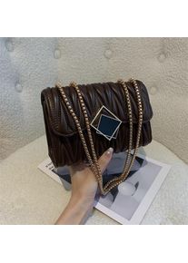Huanzi Bag Neue Single Schulter Umhängetasche Kleine Tasche Mode Kette Tasche Einfache Und Lässige Lingge Frauen Tasche Kleine Quadratische Tasche