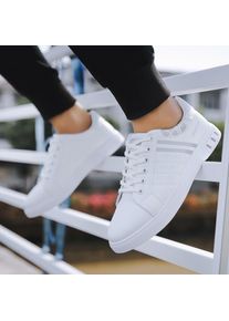 Running-Man-Fashion Herren Herbst Neue Mode Casual Sportschuhe Flache Schnürschuhe Weiße Schuhe