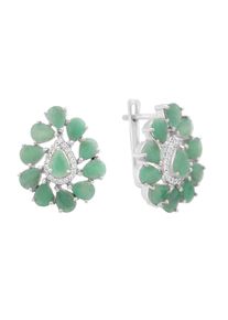 Projewelry Silberohrringe Mit Natürlichem Smaragd 6,618 Ct, Zirkonia (2152897)