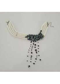 Maochi Mehrschichtige Halskette Aus Kunstperle, Perlenkette Für Damen/halloween-Party/cosplay-Requisite