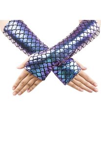 Xindays Ausgefallene Bunte Gothic-Fäustlinge, Lange Sonnenschutz-Fingerlose Handschuhe, Armstulpen, Cosplay-Handschuhe