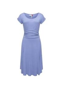 Sommerkleid Ragwear "Yvone Solid" Gr. L (40), Normalgrößen, blau Damen Kleider leichtes Jersey-Kleid mit Taillengürtel