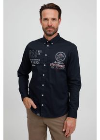 Langarmhemd FQ1924 "FQ1924 FQHallvard" Gr. M, US-Größen, blau (navy blazer) Herren Hemden Oberhemden