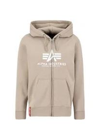 Hoodie Alpha Industries "Alpha Industries Men - Hoodies Basic Zip Hoodie" Gr. L, beige (vintage sand) Herren Sweatshirts