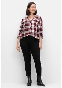 Große Größen Extraschmale Twillhose in Curvy-Schnitt SUSANNE Gr. 48 schwarz von sheego für Damen