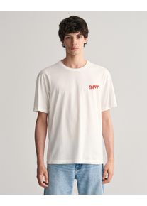 T-Shirt Gant "WASHED GRAPHIC SS T-SHIRT" Gr. XL, beige (eggshell) Herren Shirts T-Shirts Mit Rückenprint