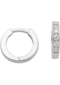 Paar Ohrhänger ADELIA ́S "925 Silber Ohrringe Creolen Ø 11,8 mm" Gr. Damen, Silber 925 (Sterlingsilber), silberfarben (silber) Damen mit Zirkonia Silberschmuck für