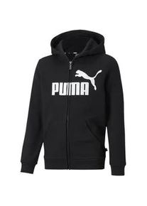 Sweatjacke Puma "Essentials Big Logo Kapuzenjacke Jungen" Gr. 104, schwarz Kinder Sweatjacken