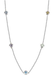 Firetti Damen Kette mit Anhänger "Schmuck Geschenk Silber 925 Halsschmuck Halskette Ankerkette Kreis", Silber 925 (Sterlingsilber), L: 45cm B: 1,1mm,