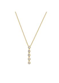 Damen Kette mit Anhänger "Gold 585 zweifarbig mit 5x Brillant zus. 0,05ct.", 45cm, 0,05 ct, Gold, L: 45cm B: 3.7mm, bunt, Diamonds by Ellen K., Gold,